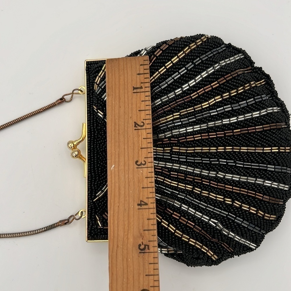 Carla Marchi beaded crossbody mini cocktail purse clutch with kiss lock closure - Picture 9 of 10